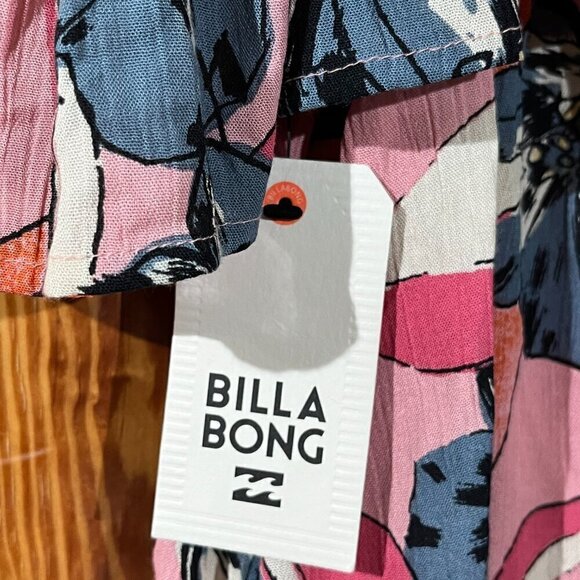 Billabong Summer Sunsets Cold Shoulder Tropical Floral Top Cover Up - Picture 10 of 12